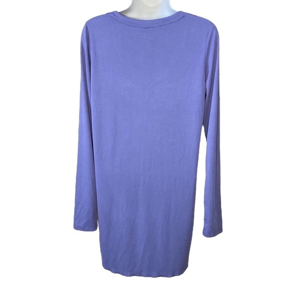 Agnes & Dora | NEW Vincent Lavender V-Neck Ribbed Top Long Sleeves M - Picture 2 of 5